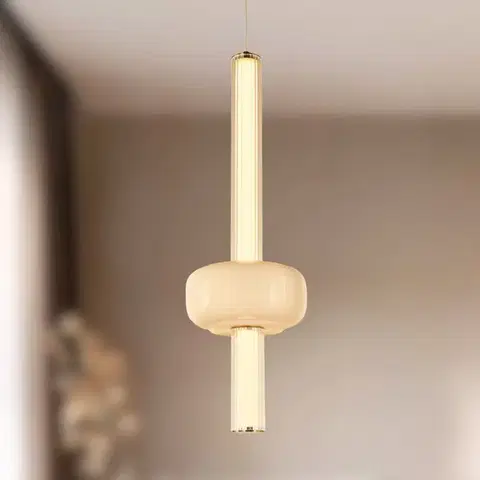 Stropná svetla PURAS D lampa wisząca 15W LED 3000K klosz bezbarwny+biały