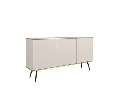 Komody ArtPS Komoda BIJOU K-160 | béžová / čierne nohy
