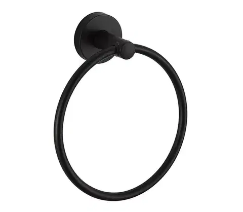 Svietidlá Aqualine - Nástenný vešiak na uteráky SAMBA pr. 15,5 cm čierna SB206