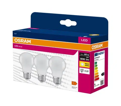 LED osvetlenie Sada 3x LED žiarovka A60 E27/8W/230V 3000K - Osram 4058075629004