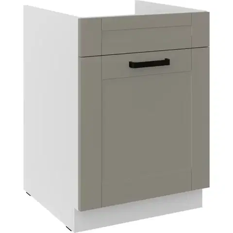 Kuchynské skrinky stojace Kuchynská skrinka Luna claygrey/biely 60ZL 1S BB