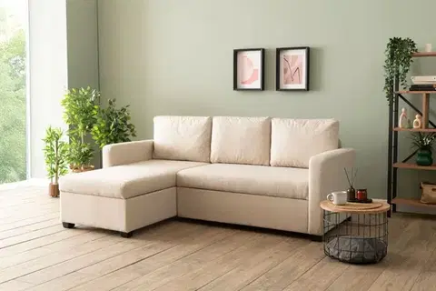 Pohovky a gauče Rohová rozkladacia pohovka Kado - Cream