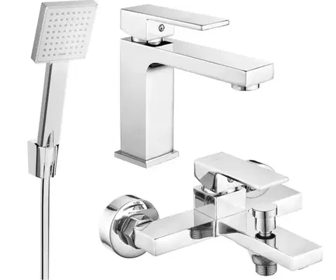 Kúpeľňové batérie MEXEN/S - Uno R45 Set umývadlovej a vaňovej batérie s príslušenstvom, chróm 71403R45-00