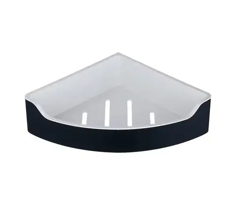 Kúpeľňový nábytok AQUALINE SB209 Samba rohová polica do sprchy, 21,8 x 6,3 x 21,8 cm, čierna