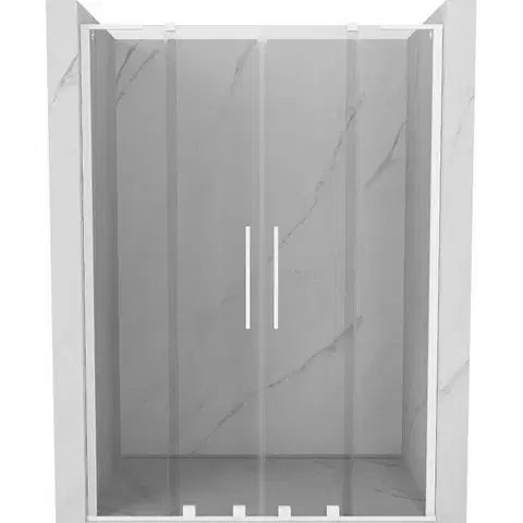 Sprchovacie kúty MEXEN/S - Velar L Duo posuvné sprchové dvere 150, transparent, biela 871-150-003-02-20
