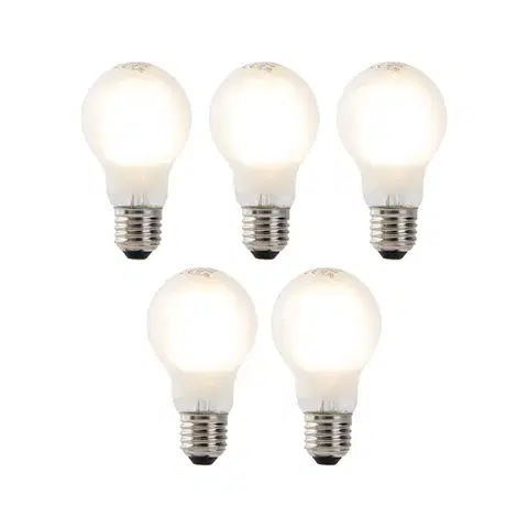 LED osvetlenie Sada 5 LED žiaroviek E27 Filament A60 matné sklo 4W 450lm 2700K