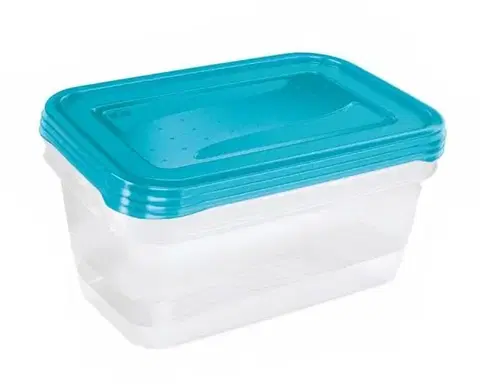 Dózy na potraviny Kinekus Dóza do mrazničky, plastová, obdĺžniková, FREDO FRESH, 1,25l, sada 3ks