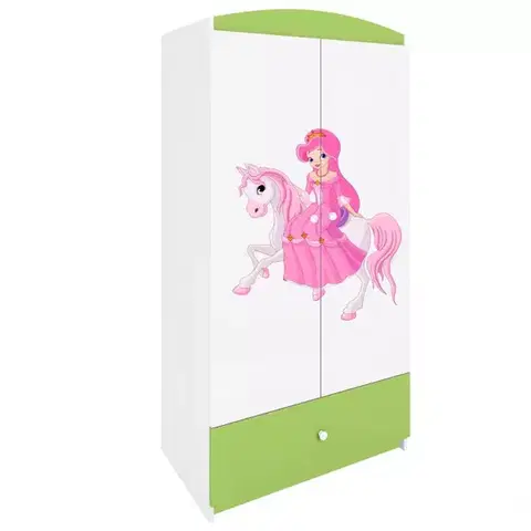 Skrine do izieb Skriňa Babydreams Zelená – Princezná 1