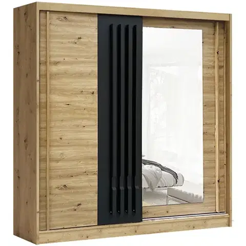 Šatníkové skrine Skriňa Avantgarde AV-5-200 artisan/lamely grafit