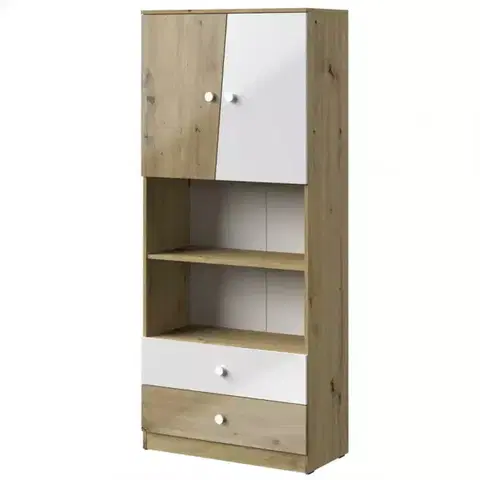 Regály Regál Nero 04  80 – Biely Lesk