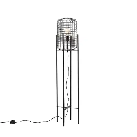 Stojace lampy Priemyselná stojaca lampa čierna - Bliss Vefa