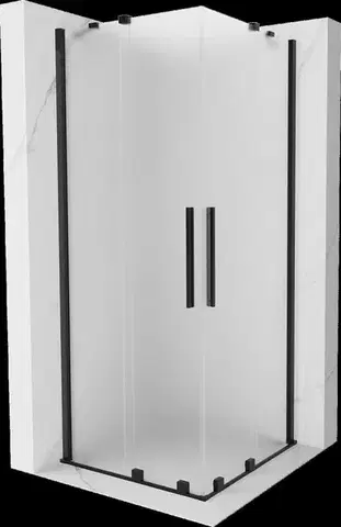 Sprchovacie kúty MEXEN/S - Velar Duo sprchovací kút, posuvné dvere 80 x 80, dekor, čierna 871-080-080-32-70