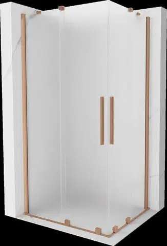 Sprchovacie kúty MEXEN/S - Velar Duo sprchovací kút, posuvné dvere 100 x 90, dekor, meď kartáčovaná 871-100-090-32-65