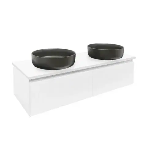 Kúpeľňový nábytok Kúpeľňová skrinka s krycou doskou SAT Evolution 118x30x44, 8 cm biela mat SATEVO120WMD SATEVO120WMD