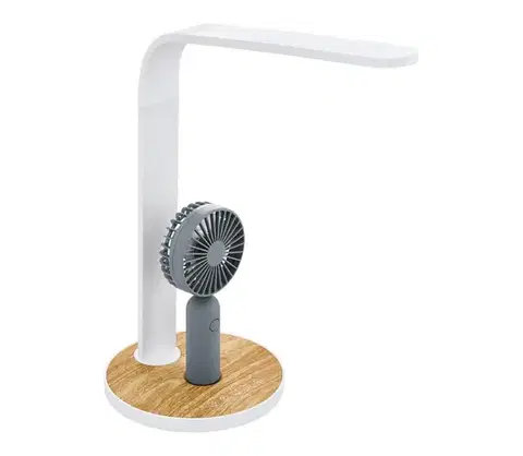 Lampy Eglo 55399 - stmievateľná LED stolná lampa s látorom LED/6,2W/5V 2000mAh biela/hnedá 55399
