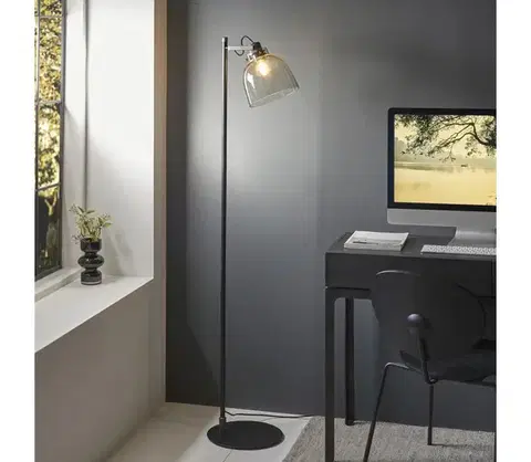 Lampy Endon 107013 - Stojacia lampa URBAN 1xE27/10W/230V čierna/dymová 107013