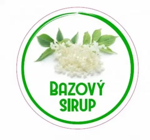 Samolepky na stenu Kinekus Samolepka na fľašu BAZOVÝ SIRUP domáci 12 ks etikiet