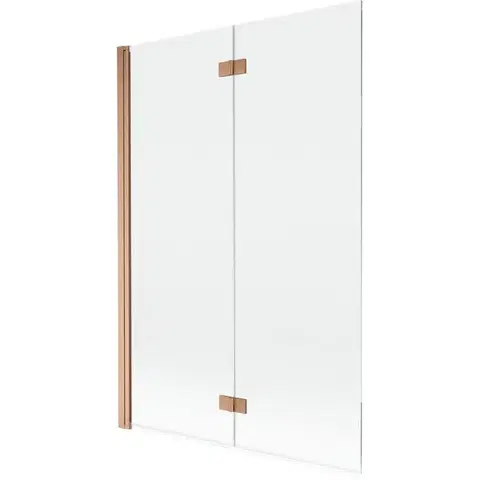 Sprchové dvere MEXEN - MIST vaňová zástena 120x150 cm 6mm 2-s, meď kartáčovaná, číra, ľavá 8A9-120-002-65-00-L