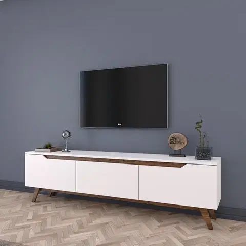 TV stolíky DIMENSION TV stolík na nožičkách, biela