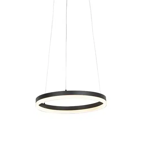Závesné svietidlá Dizajnové závesné svietidlo čierne 40 cm vrátane LED 3-stupňové stmievateľné - Anello