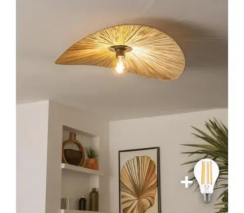 Svietidlá BRILAGI - LED prisadený luster CERIA BOHO 1xE27/40W/230V, priemer 60 cm, rafia BG3988+EG781095