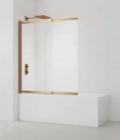 Sprchové dvere Vaňová zástena SAT Vision 140x120 cm brúsený rose gold SATVZVI120RG SATVZVI120RG