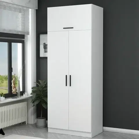 Šatňové skrine Šatníková skriňa Kale White - 2220