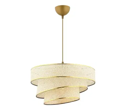 Svietidlá  Závesný luster na lanku COUPER 1xE27/60W/230V krémová/zlatá 390FLH2420