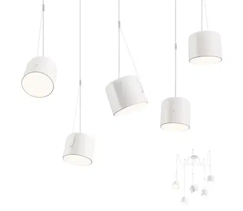 Svietidlá Redo 01-1827 - Luster na lanku DODO 5xE27/15W/230V pavúk biela 01-1827