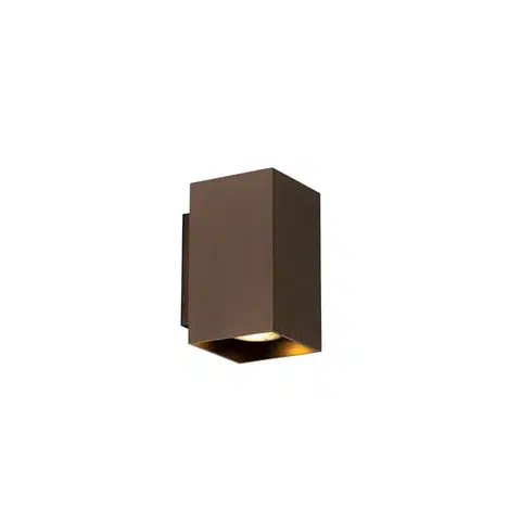 Nástenné osvetlenie Moderná nástenná lampa tmavo bronzová štvorcová 2-svetlo - Sandy