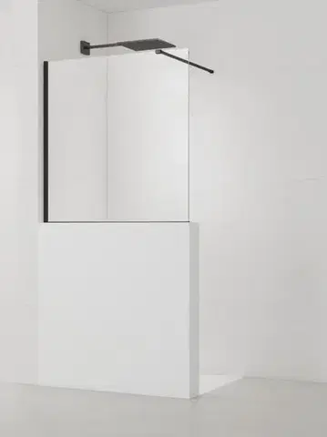 Sprchové dvere Sprchová zástena SAT Walk-in 120x100 cm na zníženú priečku čierna SATBWIS120PRC SATBWIS120PRC