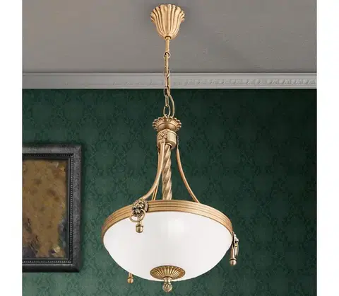 Svietidlá Orion HL 6-1611/3 - Luster na reťazi ROCCA 3xE27/60W/230V pr. 32 cm bronz/biela HL 6-1611/3 bronze