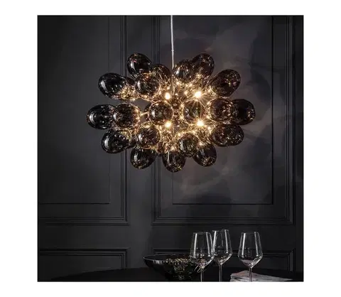 Svietidlá Endon 80124 - Luster na lanku INFINITY 8xG9/28W/230V čierna/dymová 80124
