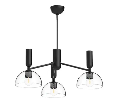 Svietidlá Elstead Alora Mood ALM-JUDE3-MB-CL - Luster na tyči JUDE 3xE27/60W/230V čierna ALM-JUDE3-MB-CL