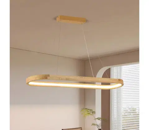 Svietidlá BRILAGI - LED závesný luster na lankách UMEA WOOD LED/40W/230V 90x22 cm drevo BRI451