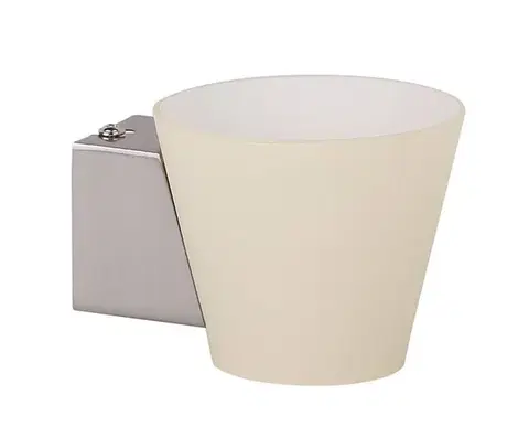 Nástenné svetlá Nástenná lampa biela kužeľová sklenená lampa 40W G9 Simonet