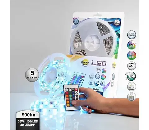 LED osvetlenie Globo 38990 - RGB LED Kúpeľňový pásik LED BAND 150xLED/0,16W IP44 38990