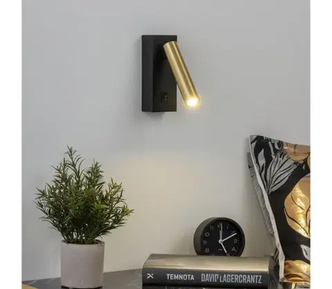 Svietidlá BRILAGI - LED Nástenné bodové svietidlo MAYA LED/3W/230V 4000K čierna/zlatá BRI090