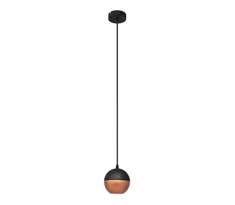 Svietidlá  LED Luster na lanku MIDWAY 1xGU10/4,8W/230V čierna/medená W-KM 1804/1 BK-B+BR