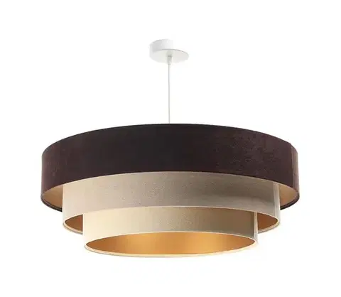 Svietidlá  Luster na lanku TRINITI 1xE27/60W/230V hnedá/béžová/zlatá 050-080-60