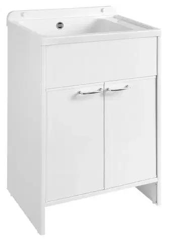 Kúpeľňový nábytok AQUALINE - Skrinka pod výlevku 58,2x78x38,3cm, plast, biela PI28038