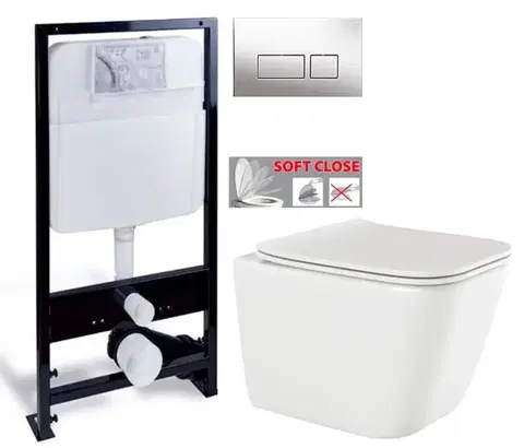 Závesné wc sety PRIM predstenový inštalačný systém s chrómovým tlačidlom 20/0041+ WC INVENA PAROS  + SEDADLO PRIM_20/0026 41 RO1