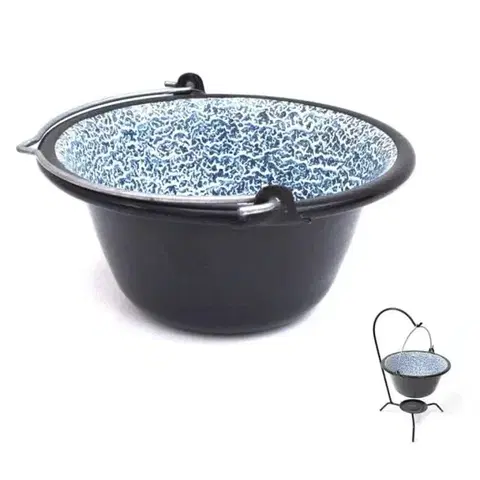 Outdoorové kotlíky Kinekus Kotol na guláš smaltovaný, objem 0,8L, priemer 16cm