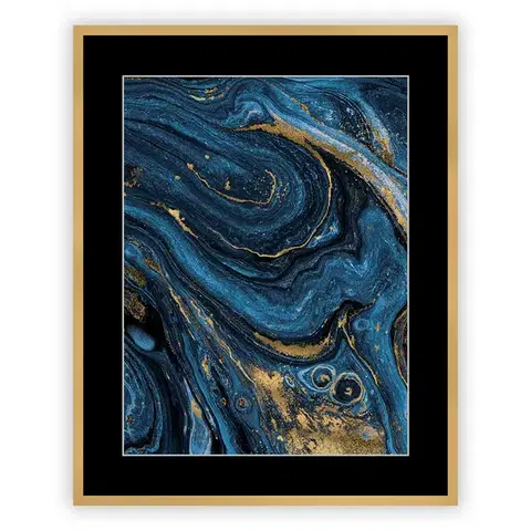 Obrazy Obraz Abstract Blue&Gold II 40 x 50cm