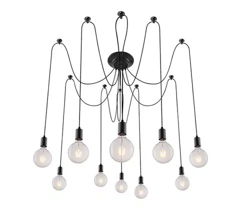 Svietidlá Rabalux 2224 - Luster CASPAR 10xE27/60W/230V čierna