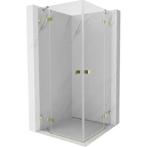 Sprchovacie kúty MEXEN/S - Lunar Duo sprchovací kút dvere krídlové 115 x 115, transparent, zlato 834-115L-115P-50-00