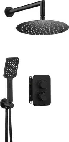 Kúpeľňové batérie DEANTE DEANTE - Therm čierna - Sprchový set pod omietku, s termostatickou BOX BXYZNEBT