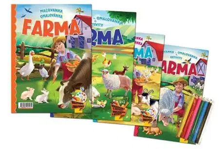 Nalepovačky, vystrihovačky, skladačky Farma - Maľovanka+aktivity (2.vydanie) - komplet