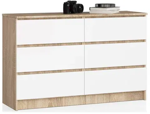 Komody a skrinky Moderná komoda, SOPHIE120, dub Sonoma / biela