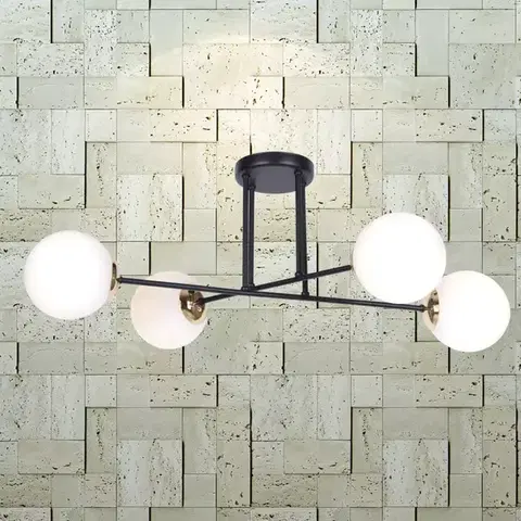 Moderné lampy do obývačky Luster Isla Čierna/Patina K-4914 LW4